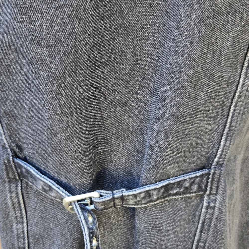 Levi's Grey Button-Front Black Denim Pinafore Dress - Picture 10 of 13